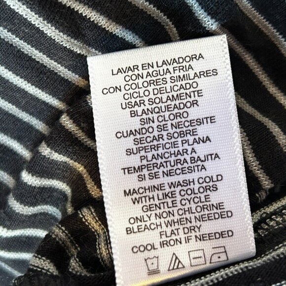 New Derek Lam For Design Nation Sz Large Striped Black Combo Drape Neck Dress - Picture 6 of 10